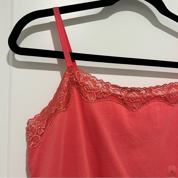 Ann Taylor Salmon Pink Lace Camisole in Size Large NWT Adjustable Strap - Picture 5 of 8